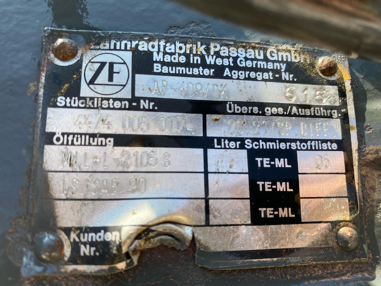 Liebherr ZF AP 409 aus L 541 - Ось и запчасти для Строительной техники: фото 3 Liebherr ZF AP 409 aus L 541 - Ось и запчасти для Строительной техники: фото 3