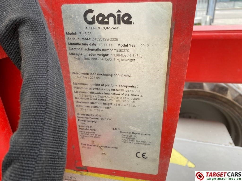 Коленчатый подъемник Genie Z-45/25J RT Articulated 4x4 Diesel Boom Lift 15.8M: фото 10