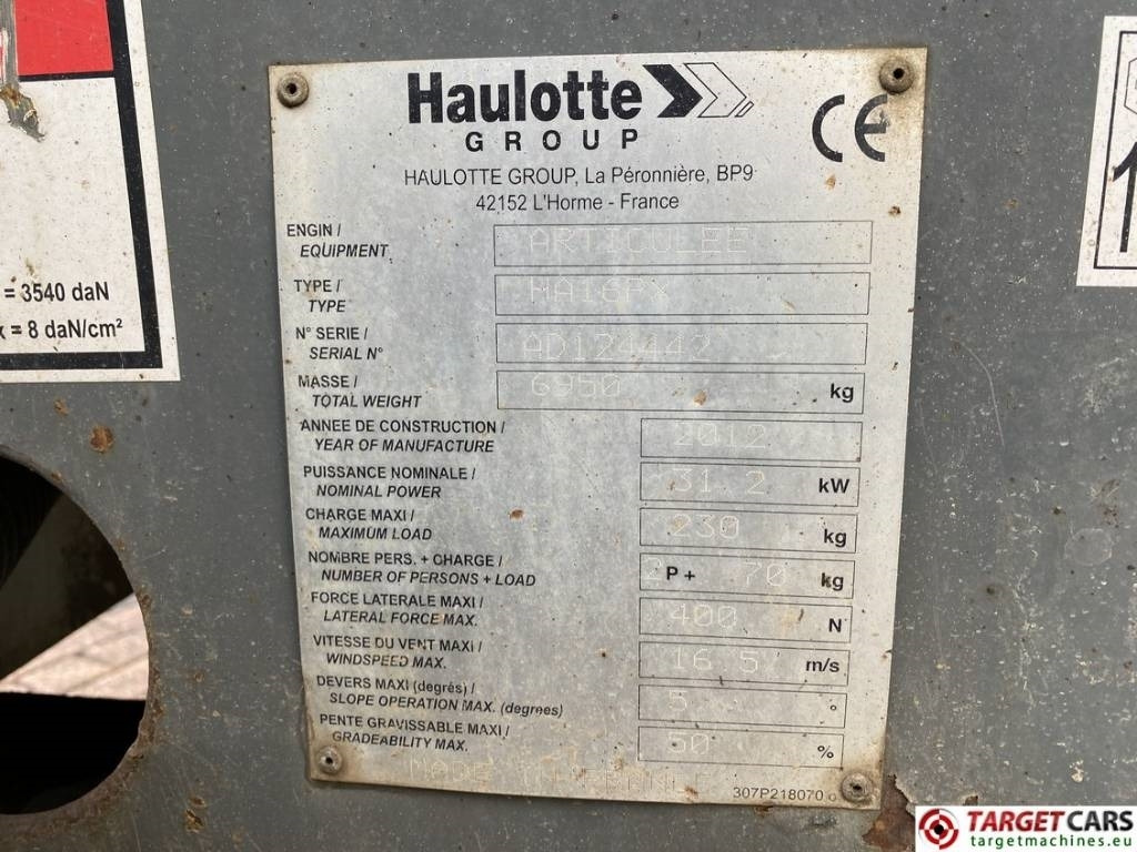 Коленчатый подъемник Haulotte HA16PX Articulated 4x4x4 Diesel Boom WorkLift 16M: фото 10