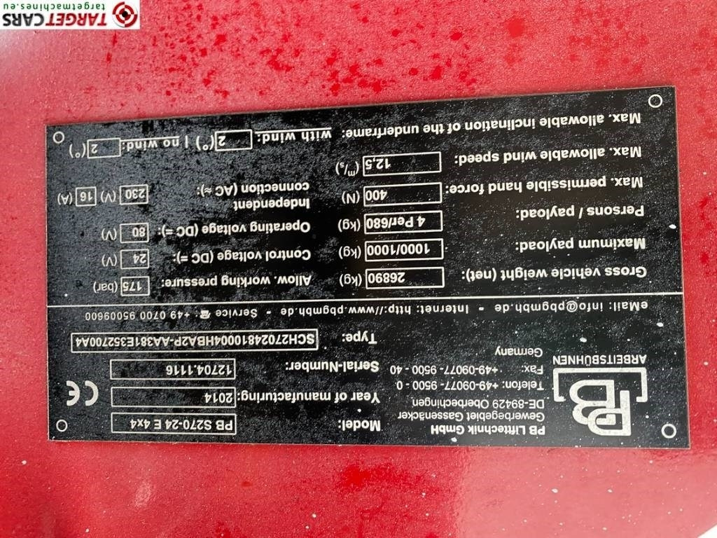 PB Lifttechnik S270-24E Electric 4x4 Scissor Work Lift 2725cm в лизинг PB Lifttechnik S270-24E Electric 4x4 Scissor Work Lift 2725cm: фото 10 PB Lifttechnik S270-24E Electric 4x4 Scissor Work Lift 2725cm в лизинг PB Lifttechnik S270-24E Electric 4x4 Scissor Work Lift 2725cm: фото 10