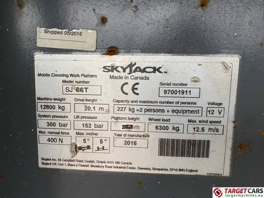 Телескопический подъемник SkyJack SJ66T Telescopic 4x4 Diesel Boom Work Lift 2212cm: фото 10