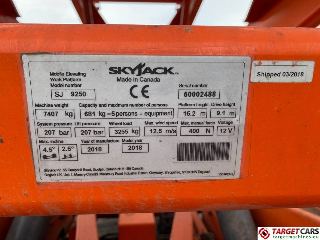 Ножничный подъемник SkyJack SJ9250 RT Diesel 4x4 Scissor Work Lift 1720cm: фото 10 Ножничный подъемник SkyJack SJ9250 RT Diesel 4x4 Scissor Work Lift 1720cm: фото 10