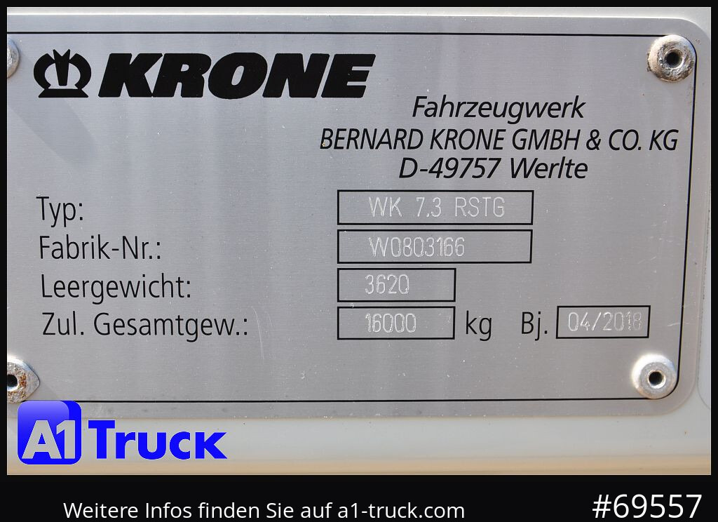 Сменный кузов - фургон KRONE WB BDF 7,45 Koffer,  2750mm innen, 20 x vorhanden: фото 8