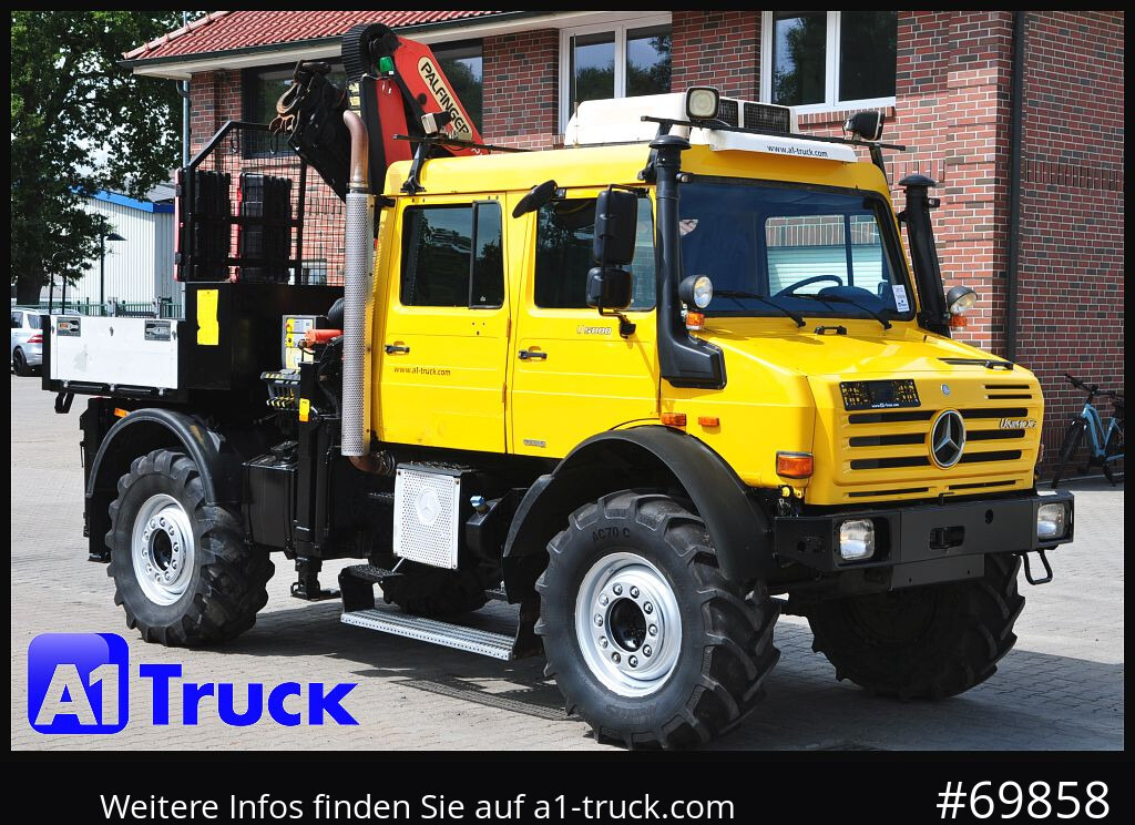 MERCEDES-BENZ Unimog U 5000 437/45 Kran Doka 6 Sitze - Автоманипулятор: фото 1 MERCEDES-BENZ Unimog U 5000 437/45 Kran Doka 6 Sitze - Автоманипулятор: фото 1