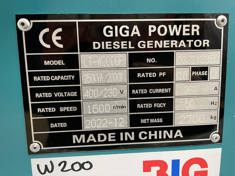 Новый Электрогенератор Giga power 250 kVA LT-W200GF silent generator set: фото 10