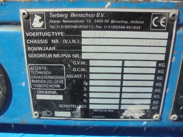 Терминальный тягач Terberg YT 182 NL KENTEKEN: фото 13