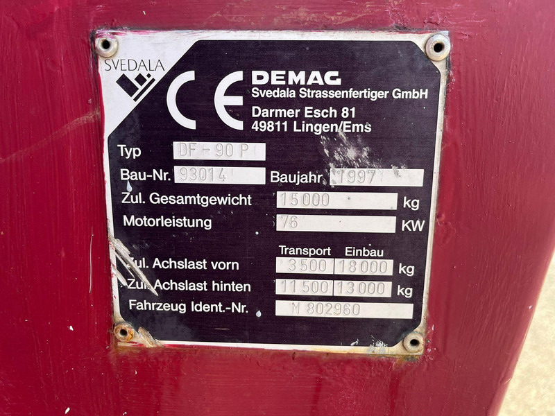 Асфальтоукладчик Demag DF-90 DEMAG DF90: фото 7