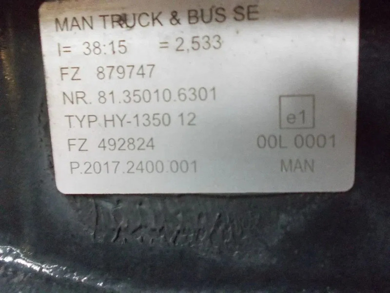 MAN 81.35003-7671/81.35010-6301RATIO 1=2,533 HY1350.MAN TGX TGS MODEL 2022 - Задняя ось для Грузовиков: фото 5 MAN 81.35003-7671/81.35010-6301RATIO 1=2,533 HY1350.MAN TGX TGS MODEL 2022 - Задняя ось для Грузовиков: фото 5