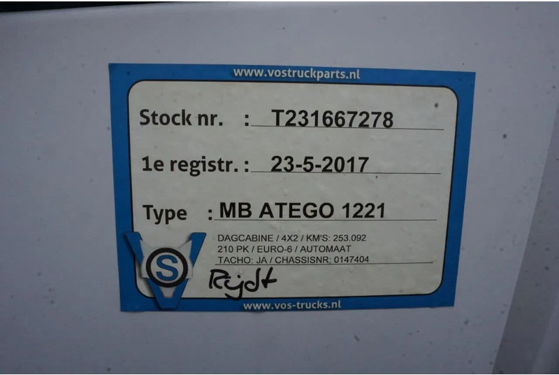 Mercedes-Benz ATEGO 1221 / ENGINE RUNNING / ONLY:253095 KM / AUTOMATIC / EURO-6 / 2017 в лизинг Mercedes-Benz ATEGO 1221 / ENGINE RUNNING / ONLY:253095 KM / AUTOMATIC / EURO-6 / 2017: фото 18