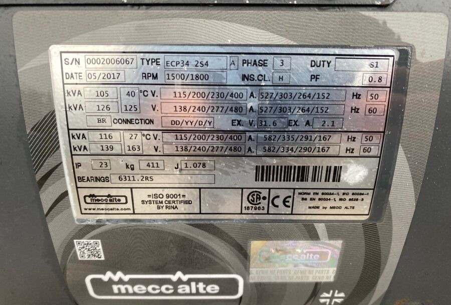 Diversen ECP34 2S4 - Iveco Engine,126kVA,New oils, filters, Mecc Alte ECP34 2S4 - Iveco Engine,126kVA,New oils, filters, Like New - Электрогенератор: фото 4 Diversen ECP34 2S4 - Iveco Engine,126kVA,New oils, filters, Mecc Alte ECP34 2S4 - Iveco Engine,126kVA,New oils, filters, Like New - Электрогенератор: фото 4