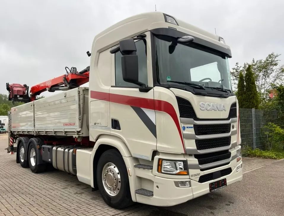 Scania R500 Baustoff / 2-stronna wywrotka Schwarzmüller /HDS Fassi F215 / Euro 6 / Napęd na tylną oś - Самосвал, Автоманипулятор: фото 1 Scania R500 Baustoff / 2-stronna wywrotka Schwarzmüller /HDS Fassi F215 / Euro 6 / Napęd na tylną oś - Самосвал, Автоманипулятор: фото 1