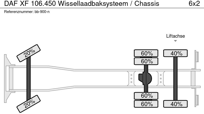Грузовик-контейнеровоз/ Сменный кузов DAF XF 106.450 Wissellaadbaksysteem / Chassis: фото 16