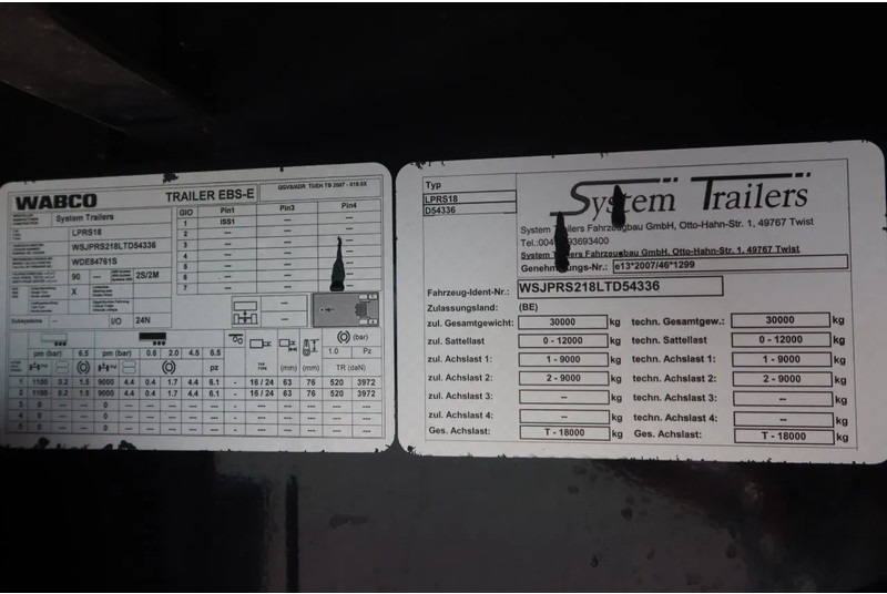 SYSTEM TRAILERS LPRS 18. 2 asser gesloten + stuuras en klep Dhollandia 2000 KG Daytona Grey - Полуприцеп-фургон: фото 5 SYSTEM TRAILERS LPRS 18. 2 asser gesloten + stuuras en klep Dhollandia 2000 KG Daytona Grey - Полуприцеп-фургон: фото 5