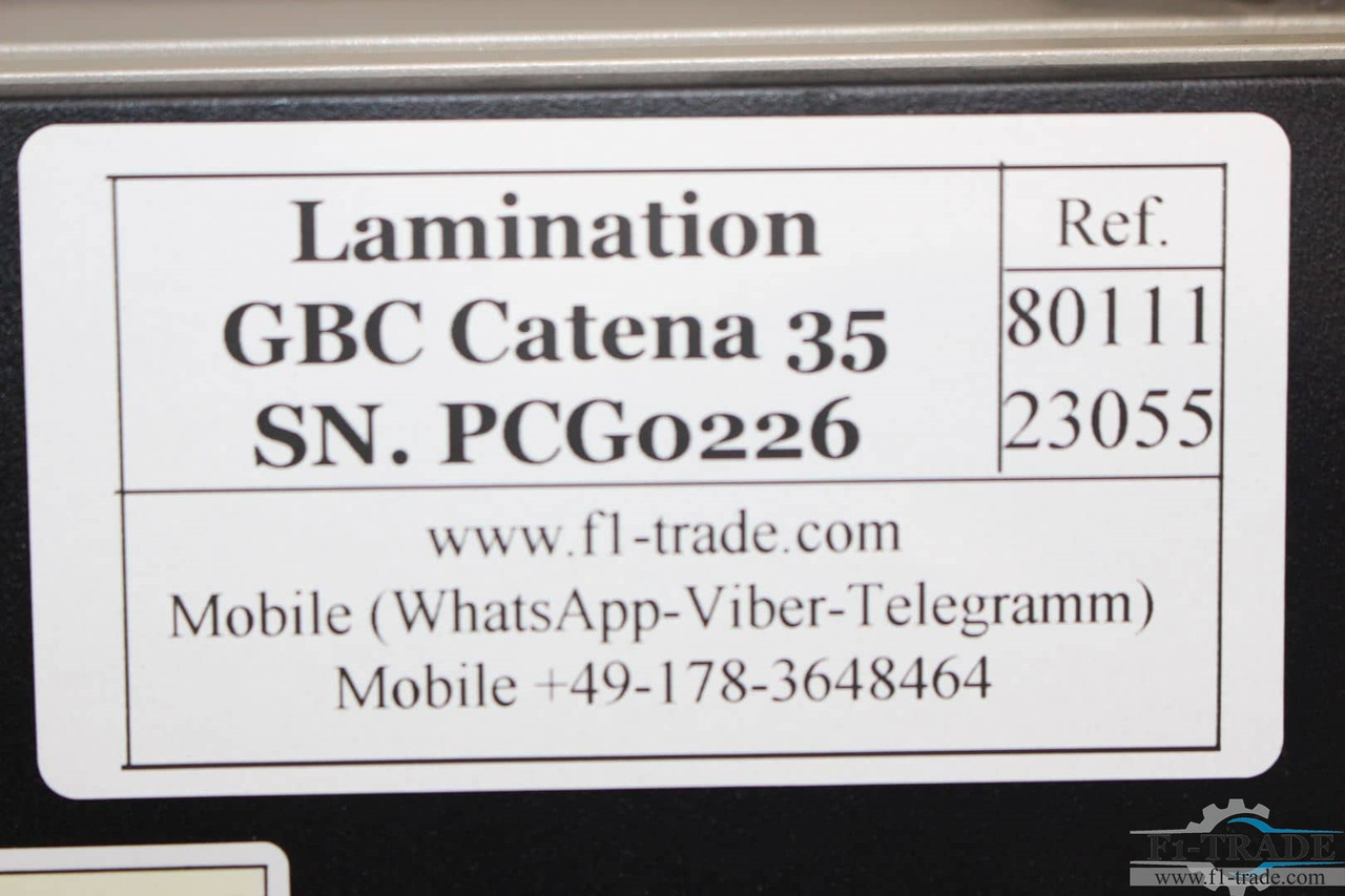 Печатное оборудование GBC Catena 35: фото 6