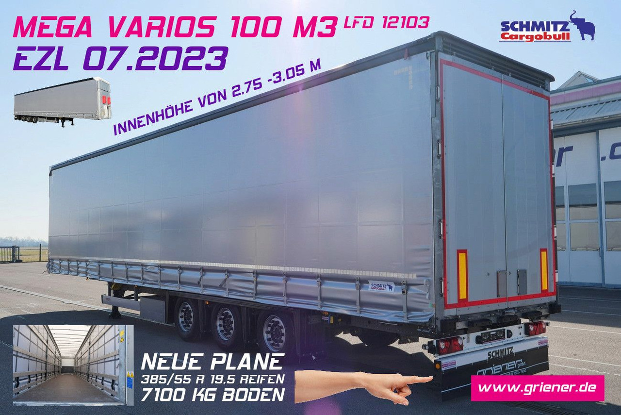 Schmitz Cargobull SCS 24 /MEGA VARIOS LASI 12642 XL /2,75 -3,05 m - Тентованный полуприцеп: фото 1 Schmitz Cargobull SCS 24 /MEGA VARIOS LASI 12642 XL /2,75 -3,05 m - Тентованный полуприцеп: фото 1
