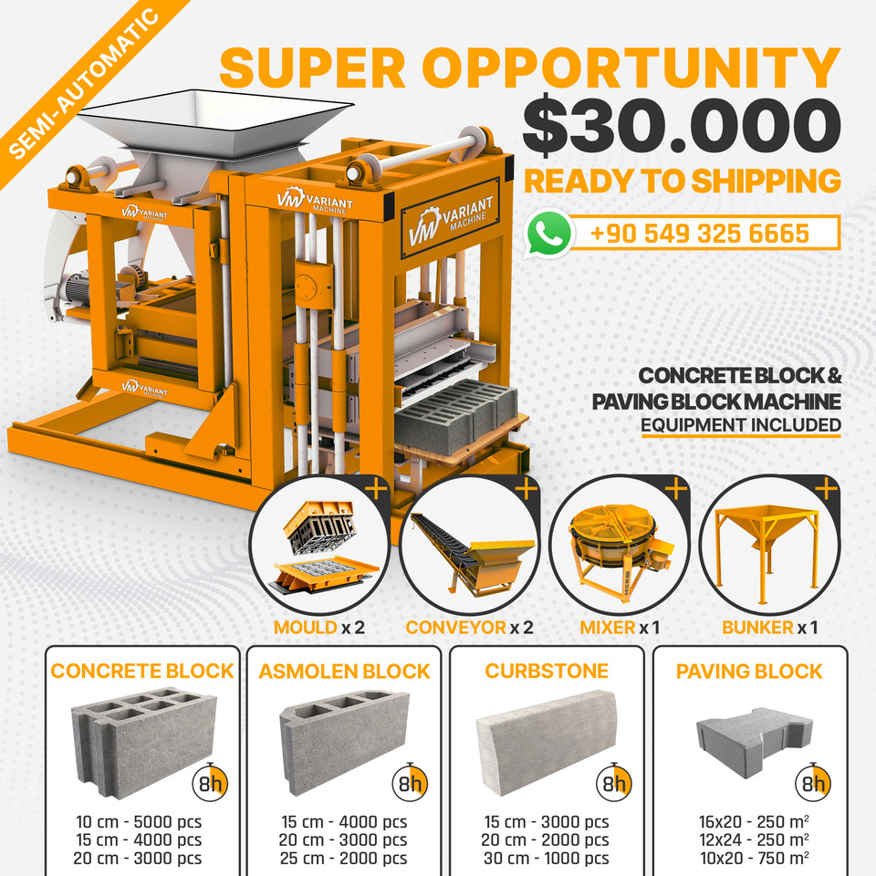 Variant 3.1 Concrete Block Machine - Вибропресс: фото 1 Variant 3.1 Concrete Block Machine - Вибропресс: фото 1