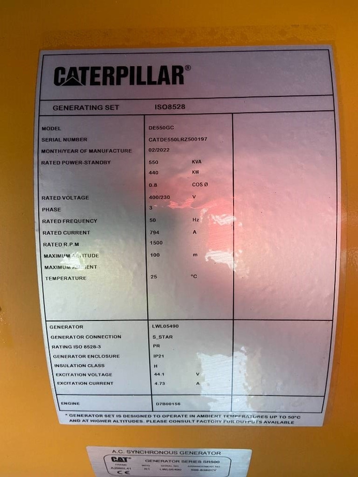 CAT DE550GC - 550 kVA Stand-by Generator - DPX-18221 - Электрогенератор: фото 4 CAT DE550GC - 550 kVA Stand-by Generator - DPX-18221 - Электрогенератор: фото 4