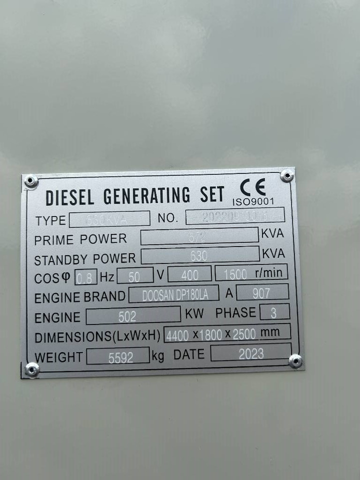 Doosan DP180LA - 630 kVA Generator - DPX-19856 - Электрогенератор: фото 4 Doosan DP180LA - 630 kVA Generator - DPX-19856 - Электрогенератор: фото 4