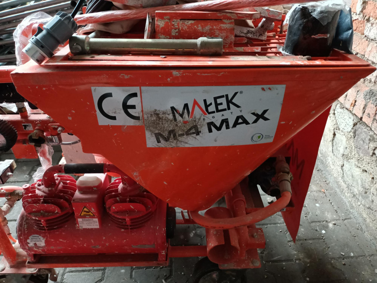 Agregat tynkarski – MAŁEK M-4 MAX – 2023 – 40 bar – do tynków elewacyjnych - Строительное оборудование: фото 3 Agregat tynkarski – MAŁEK M-4 MAX – 2023 – 40 bar – do tynków elewacyjnych - Строительное оборудование: фото 3
