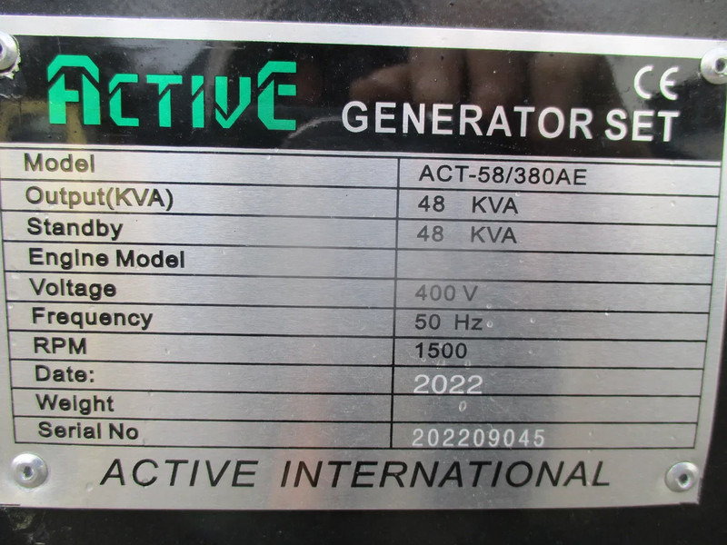 Новый Электрогенератор Active ACT-58/380AE , New Diesel generator , 48 KVA , 3 Phase , 2 Pieces in stock: фото 16