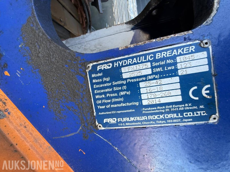 2014 Furukawa FXJ-375 dele-hammer - Строительное оборудование: фото 3 2014 Furukawa FXJ-375 dele-hammer - Строительное оборудование: фото 3