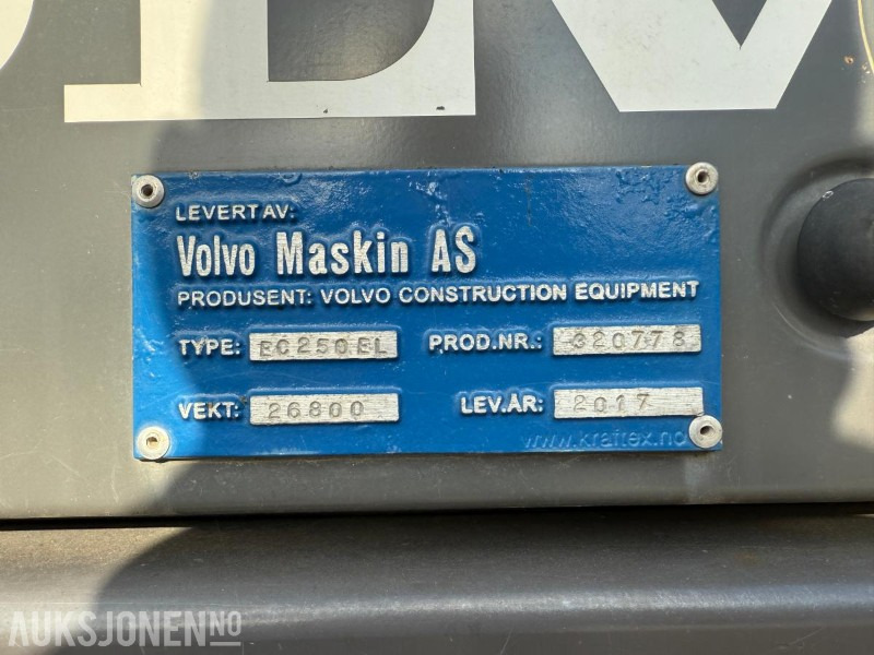 Экскаватор 2016 Volvo EC250EL BELTEGRAVER R8 ROTOTILT TOPCON MASKINSTYRING SERVICEHISTORIKK: фото 20