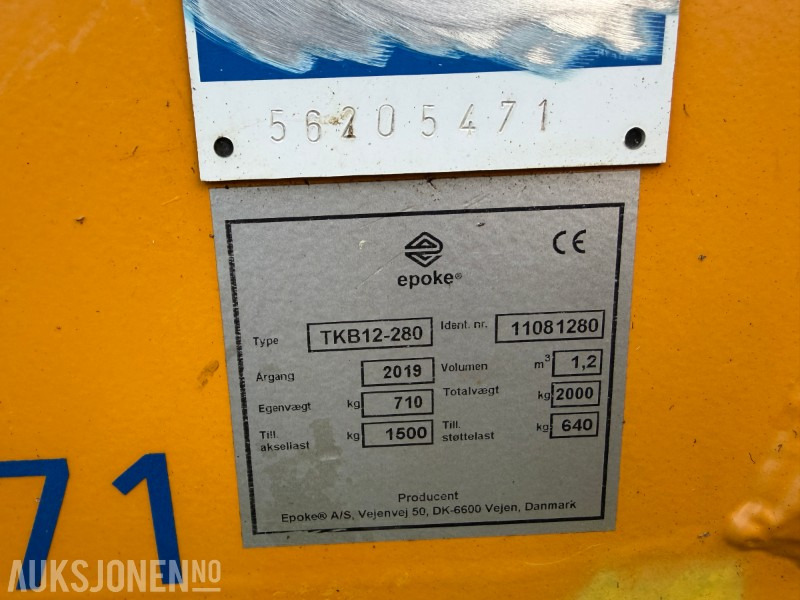 2019 Epoke TKB 12-280 Etterhengde strøer - Строительное оборудование: фото 4 2019 Epoke TKB 12-280 Etterhengde strøer - Строительное оборудование: фото 4