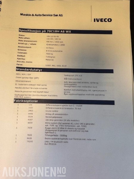 2020 Iveco lastebil 70WC18H A8 WX 4X4 - Грузовик бортовой/ Платформа: фото 5 2020 Iveco lastebil 70WC18H A8 WX 4X4 - Грузовик бортовой/ Платформа: фото 5