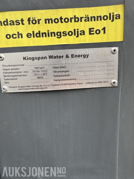 Kingspan Fuelmaster 3500L stasjonær dieseltank med pumpe og låsbart skap. - Строительное оборудование: фото 5 Kingspan Fuelmaster 3500L stasjonær dieseltank med pumpe og låsbart skap. - Строительное оборудование: фото 5