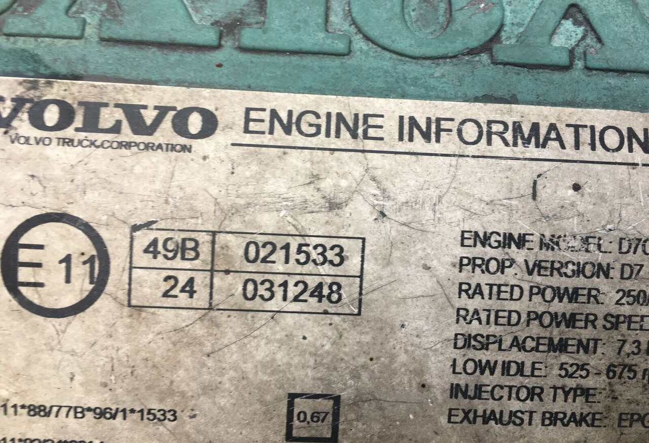 Volvo D7C250 Volvo FM - Двигатель для Грузовиков: фото 1 Volvo D7C250 Volvo FM - Двигатель для Грузовиков: фото 1