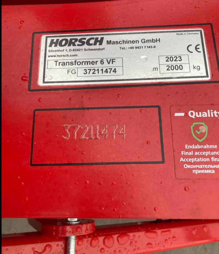 Horsch TRANSFORMER 6 VF - Техника для обработки почвы: фото 4 Horsch TRANSFORMER 6 VF - Техника для обработки почвы: фото 4