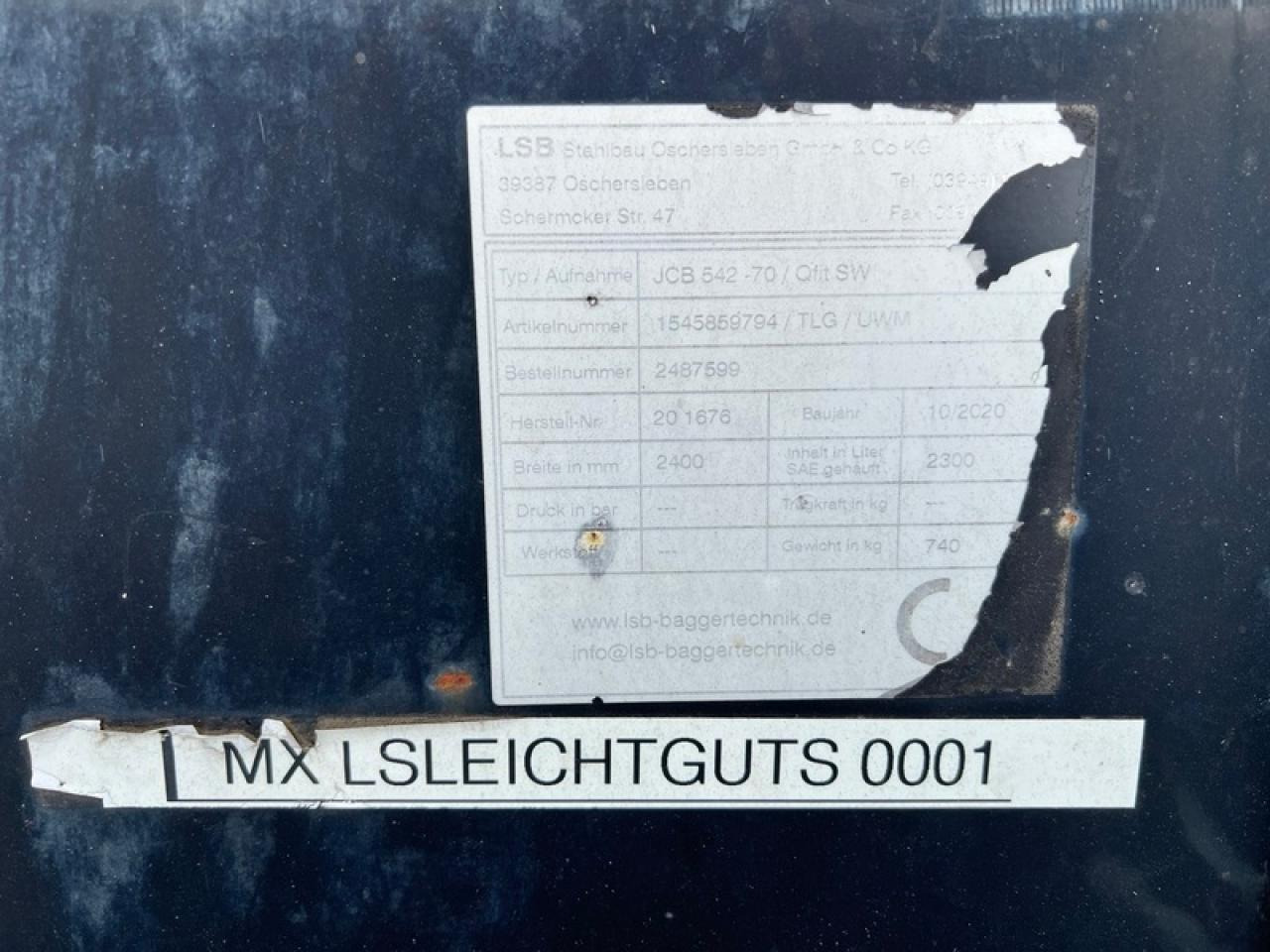 JCB LSB LEICHTGUTSCHAUFEL JCB Q-FIT - Ковш: фото 4 JCB LSB LEICHTGUTSCHAUFEL JCB Q-FIT - Ковш: фото 4