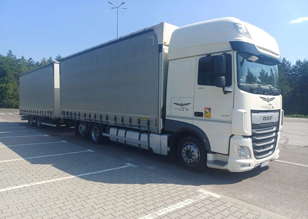 DAF XF 480 SUPER SPACE CAB / ZESTAW TANDEM PRZEJAZDOWY 120 M3 / SSC / ACC /EURO 6 - Тентованный грузовик: фото 1 DAF XF 480 SUPER SPACE CAB / ZESTAW TANDEM PRZEJAZDOWY 120 M3 / SSC / ACC /EURO 6 - Тентованный грузовик: фото 1