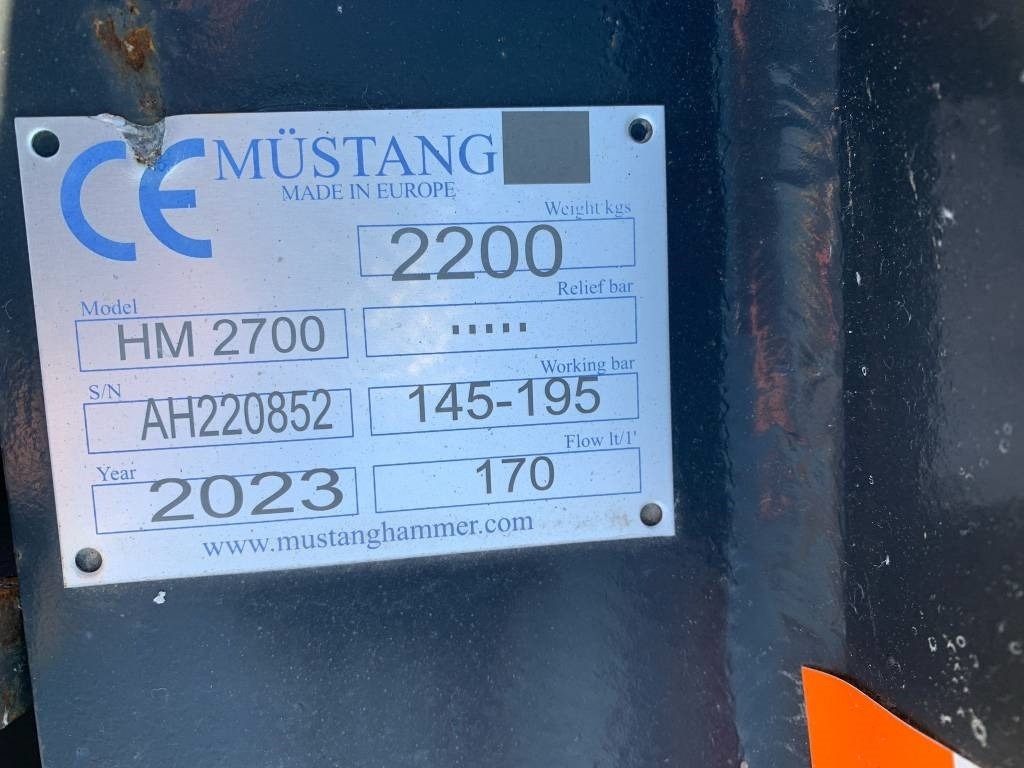 Mustang HM2700 - Гидромолот для Строительной техники: фото 3 Mustang HM2700 - Гидромолот для Строительной техники: фото 3