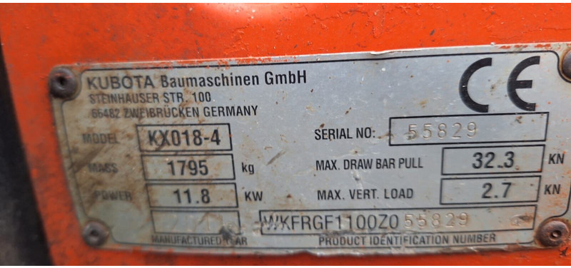 Kubota KX018-4 - Мини-экскаватор: фото 4 Kubota KX018-4 - Мини-экскаватор: фото 4