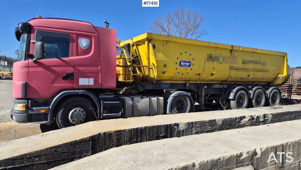 Tractor SCANIA 124L 420KM (2003) + BERGER tipper semi-trailer (2007) - Тягач: фото 1 Tractor SCANIA 124L 420KM (2003) + BERGER tipper semi-trailer (2007) - Тягач: фото 1