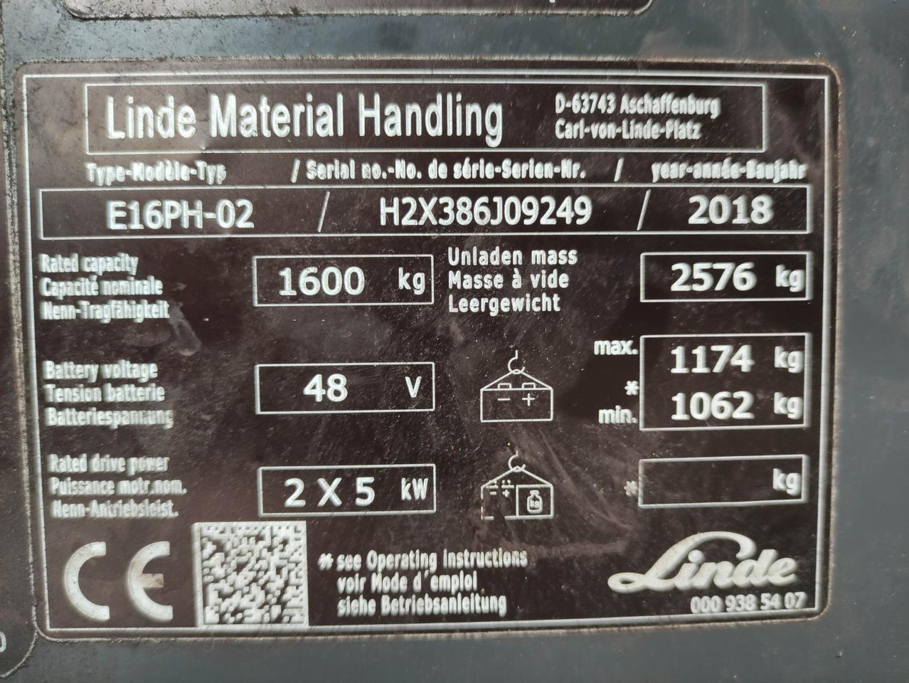 Электропогрузчик Linde E16PH-02-386-EVO: фото 6