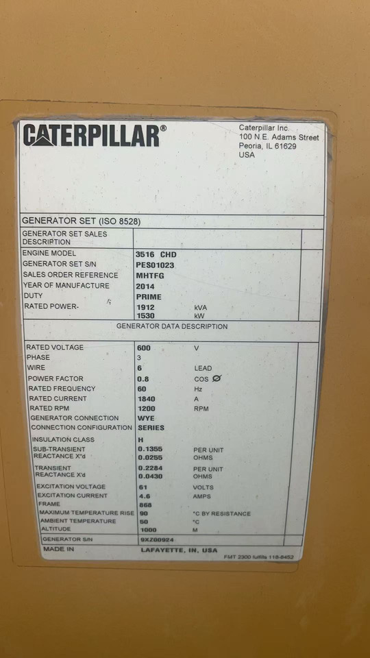 Электрогенератор CATPILLAR 3516CHD: фото 6 Электрогенератор CATPILLAR 3516CHD: фото 6