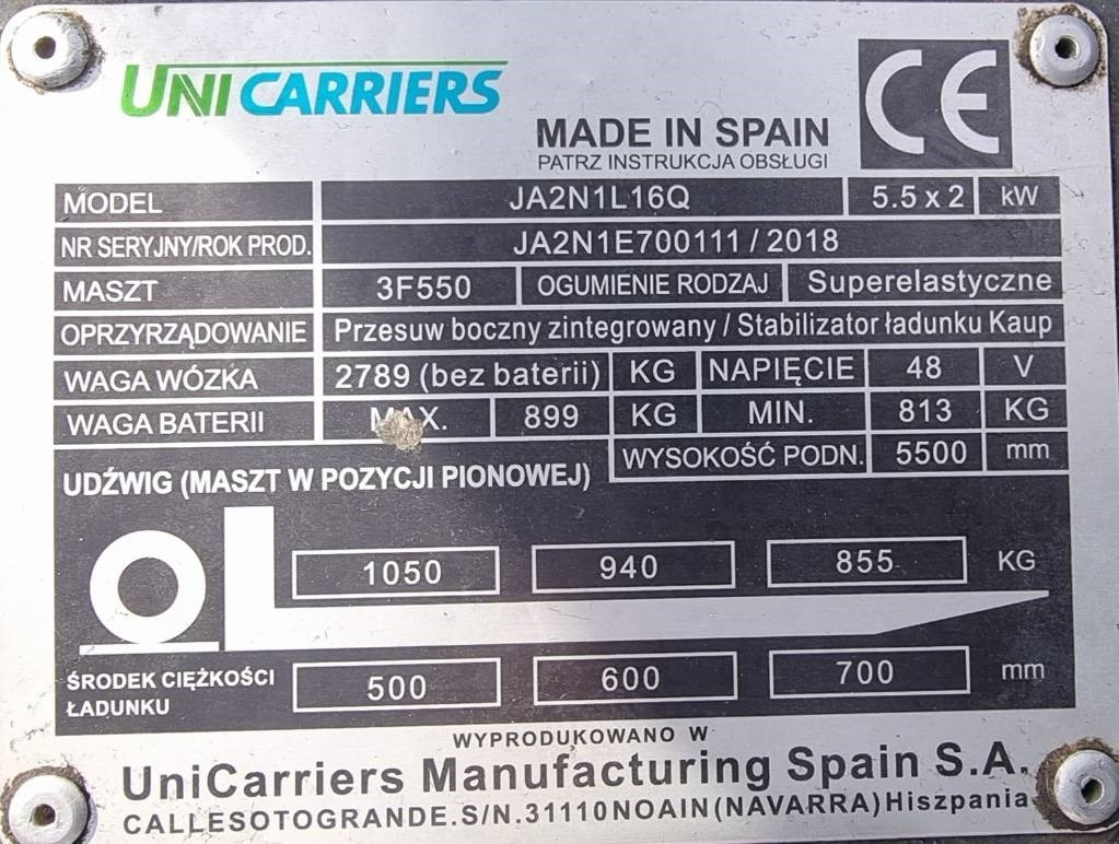 Электропогрузчик UniCarriers JA 2 N1 L16Q TX4-16: фото 13