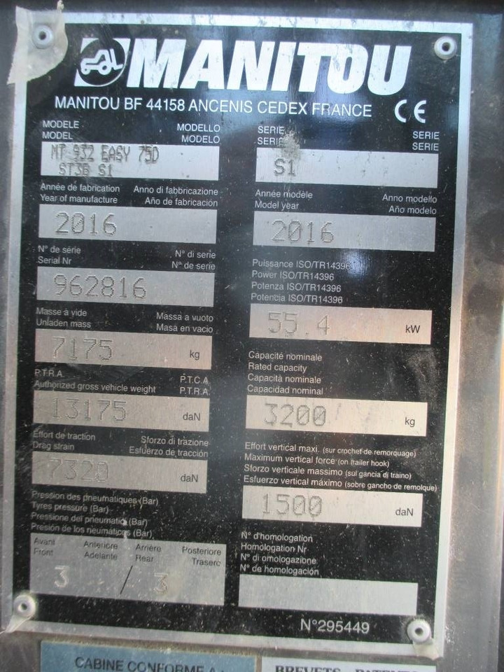 Телескопический погрузчик Manitou MT 932: фото 15