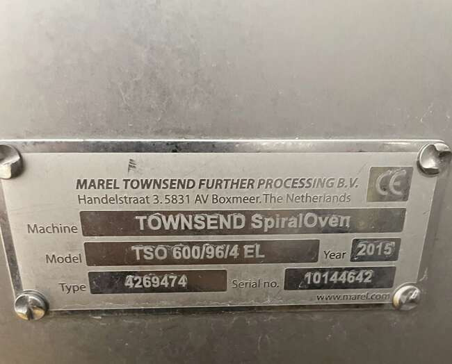 Пищевое оборудование Marel spiral oven TSO 600/96/4 EL: фото 15