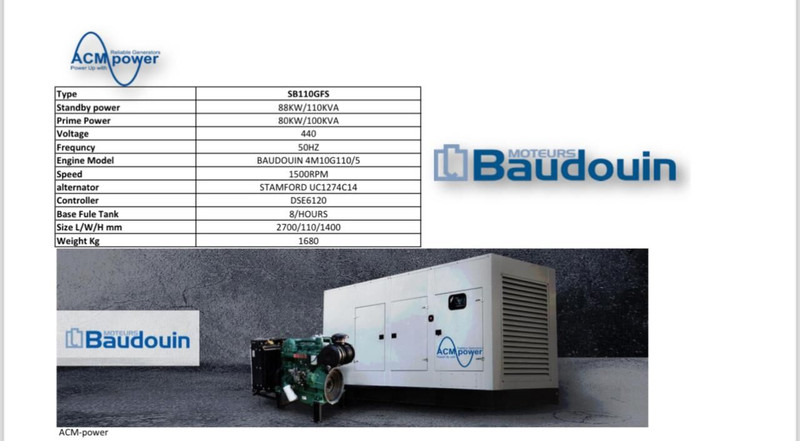 Baudouin SB110GFS - Электрогенератор: фото 2 Baudouin SB110GFS - Электрогенератор: фото 2