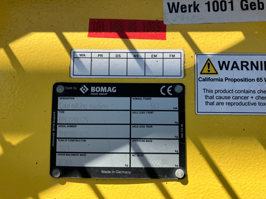 BOMAG DE BM 2200/75 Stage IV/Tier 4f - Дорожная фреза: фото 2 BOMAG DE BM 2200/75 Stage IV/Tier 4f - Дорожная фреза: фото 2