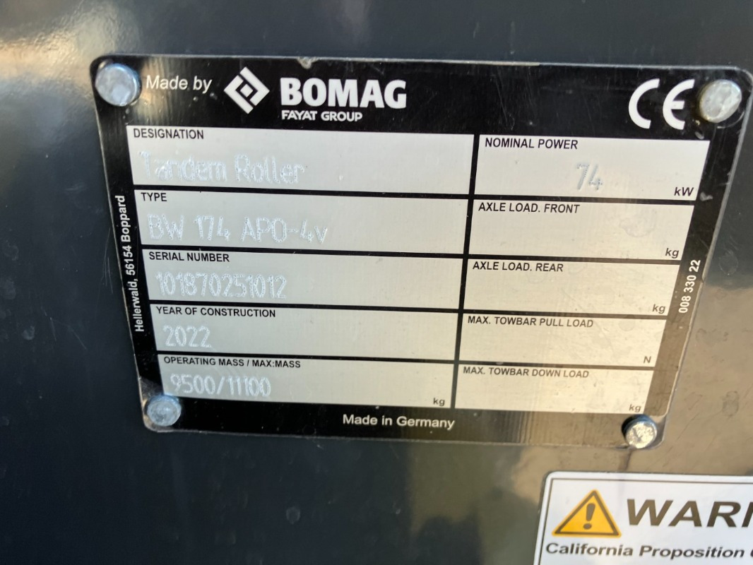 BOMAG DE BW 174 APO-4v Stage V/Tier 4f - Каток: фото 2 BOMAG DE BW 174 APO-4v Stage V/Tier 4f - Каток: фото 2