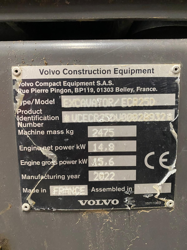 VOLVO ECR25D - Мини-экскаватор: фото 2 VOLVO ECR25D - Мини-экскаватор: фото 2
