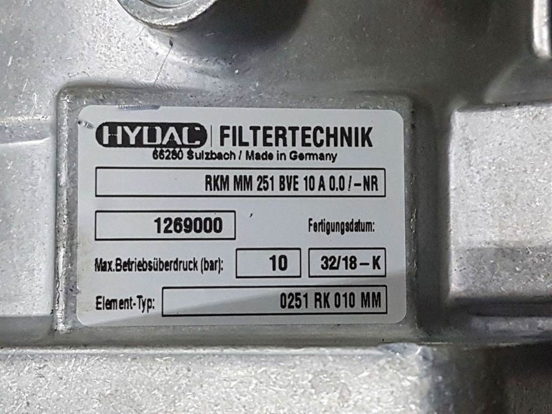 Hydac RKM MM 251 BVE 10 A 0.0/-NR-1269000-Filter - Гидравлика для Строительной техники: фото 5 Hydac RKM MM 251 BVE 10 A 0.0/-NR-1269000-Filter - Гидравлика для Строительной техники: фото 5