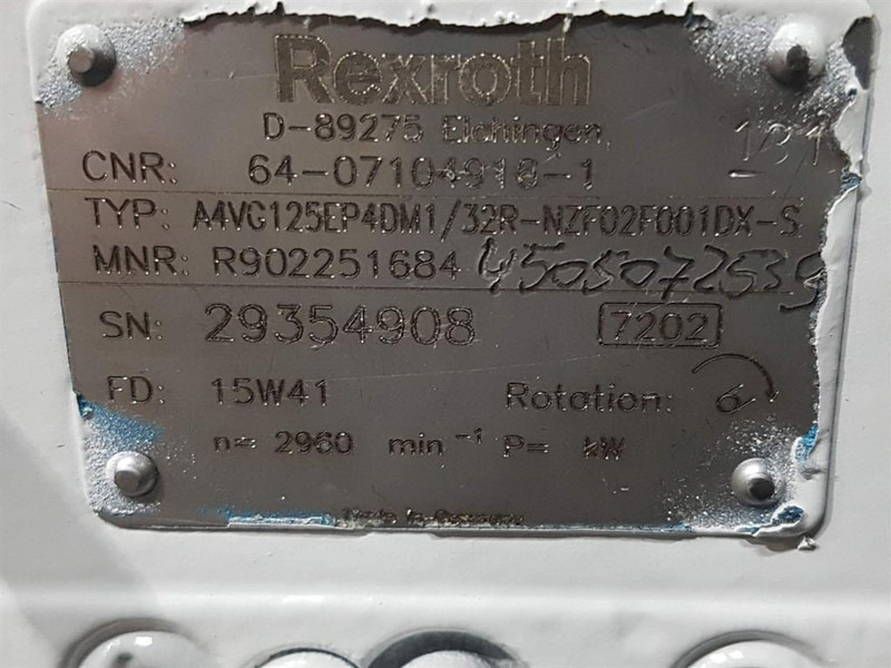 Rexroth A4VG125EP4DM1/32R-R902251684-Drive pump/Fahrpumpe - Гидравлика для Строительной техники: фото 5 Rexroth A4VG125EP4DM1/32R-R902251684-Drive pump/Fahrpumpe - Гидравлика для Строительной техники: фото 5