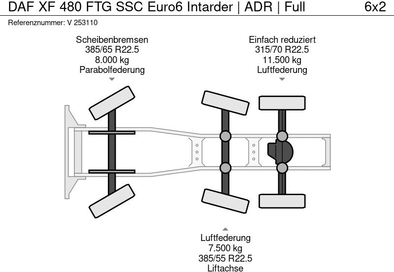 Тягач DAF XF 480 FTG SSC Euro6 Intarder | ADR | Full: фото 19