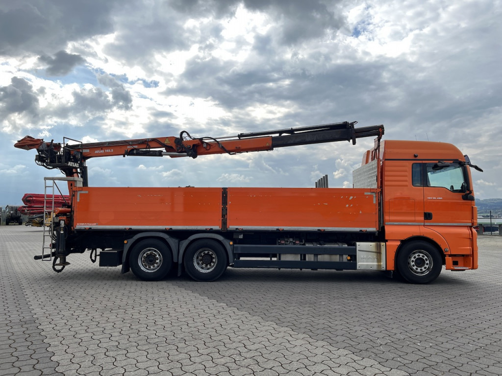 Грузовик бортовой/ Платформа, Автоманипулятор MAN TGX 26.480 6x2  Atlas 145.2 Kran Baustoff   AHK: фото 12