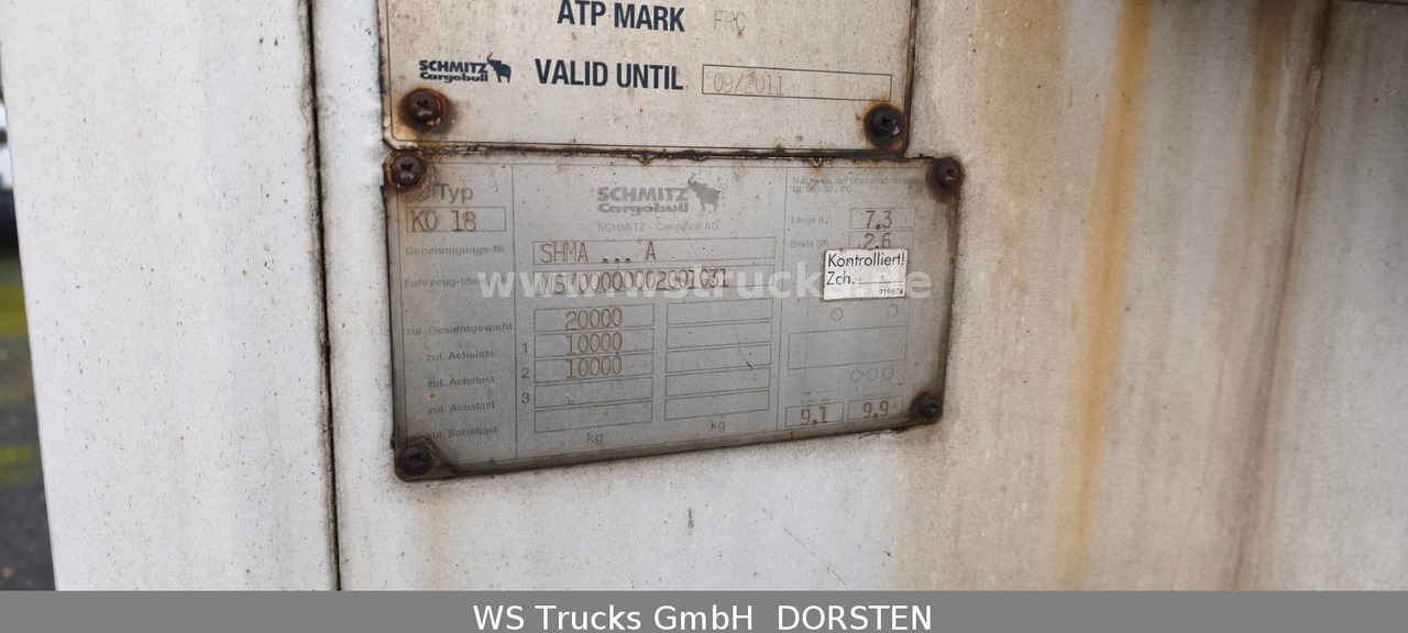 Schmitz Cargobull KO18 TKing SL 100 Rohrbahn Fleisch - Прицеп-рефрижератор: фото 5 Schmitz Cargobull KO18 TKing SL 100 Rohrbahn Fleisch - Прицеп-рефрижератор: фото 5
